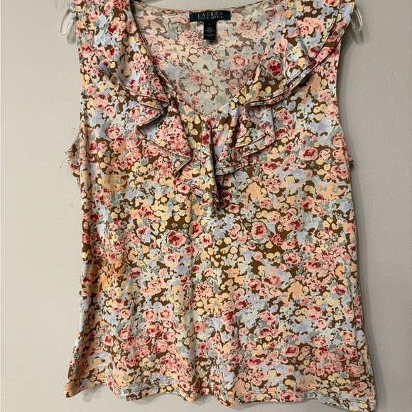 Ralph Lauren Tops - Ralph Lauren Large Floral Ruffle Women's Top - Multicolor Preloved